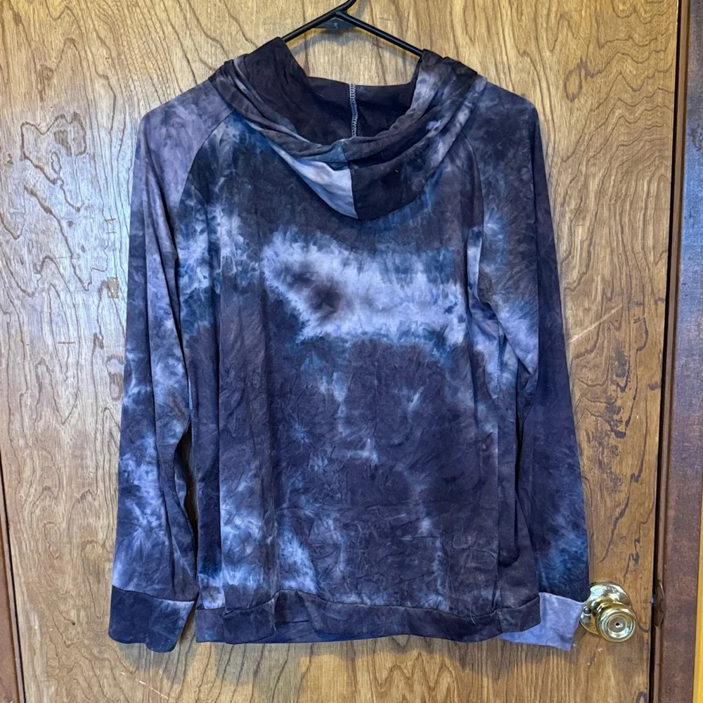 Hello Mello Tie-Dye Hoodie - Dark Purple Wonen’s L - Picture 3 of 3